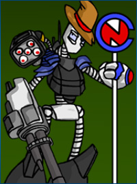 Nerdacon Giant robots and signs with the letter N just go well together.