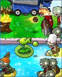 A glimpse to chaos that is when you pit Plants againts Zombies.